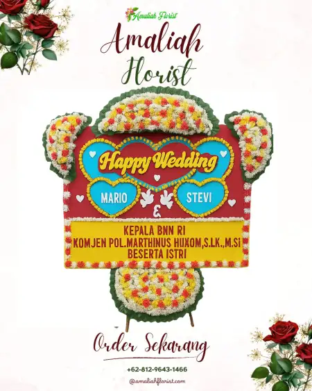 Papan Bunga Pernikahan Kembaran